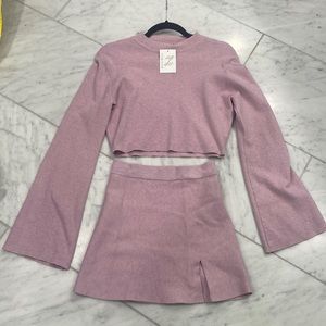 O.Vianca Lavender Sweater Skirt Set